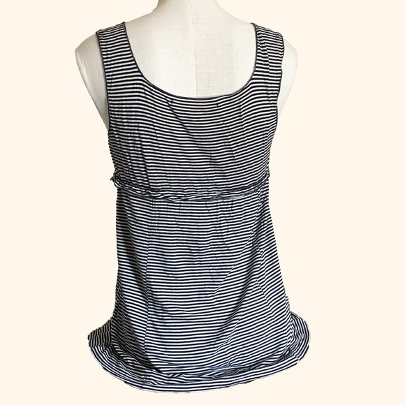 Max Studio Black and White Striped Tank Sz LG - Picture 3 of 5